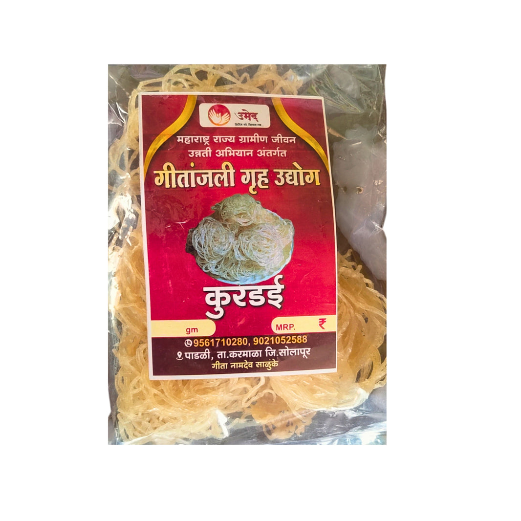 GITANJALI Handmade Traditional Kurdai Pack of 200 gm Sweet Chemical Free Pure No Artificial Colour No Added Flavour Crispy Snack Delight