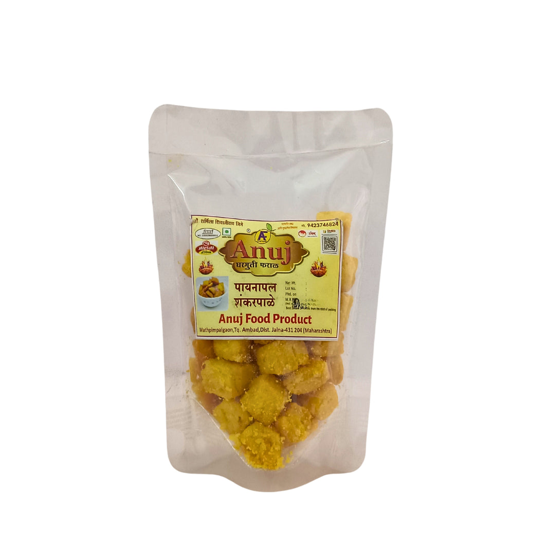 ANUJ FOODS  Pineapple Shankarpali, Made By Natural Ingredients, No Artificial Flavours, Pack of 100 gms
