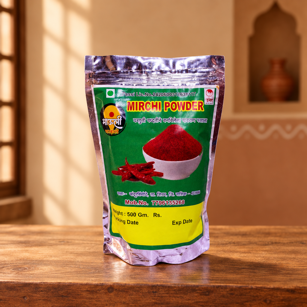 MAULI, Chilli Powder, Renukamata SHG, No Added Colours & No Preservatives, Pack Of 500 gm