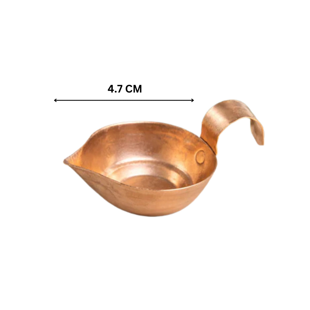 GRAMIN ARTIST Handmade Copper Lamp Without Base Deep Size No 1.1 Pack Of 1 Piece Traditional Hanging Diya Pooja Decor
