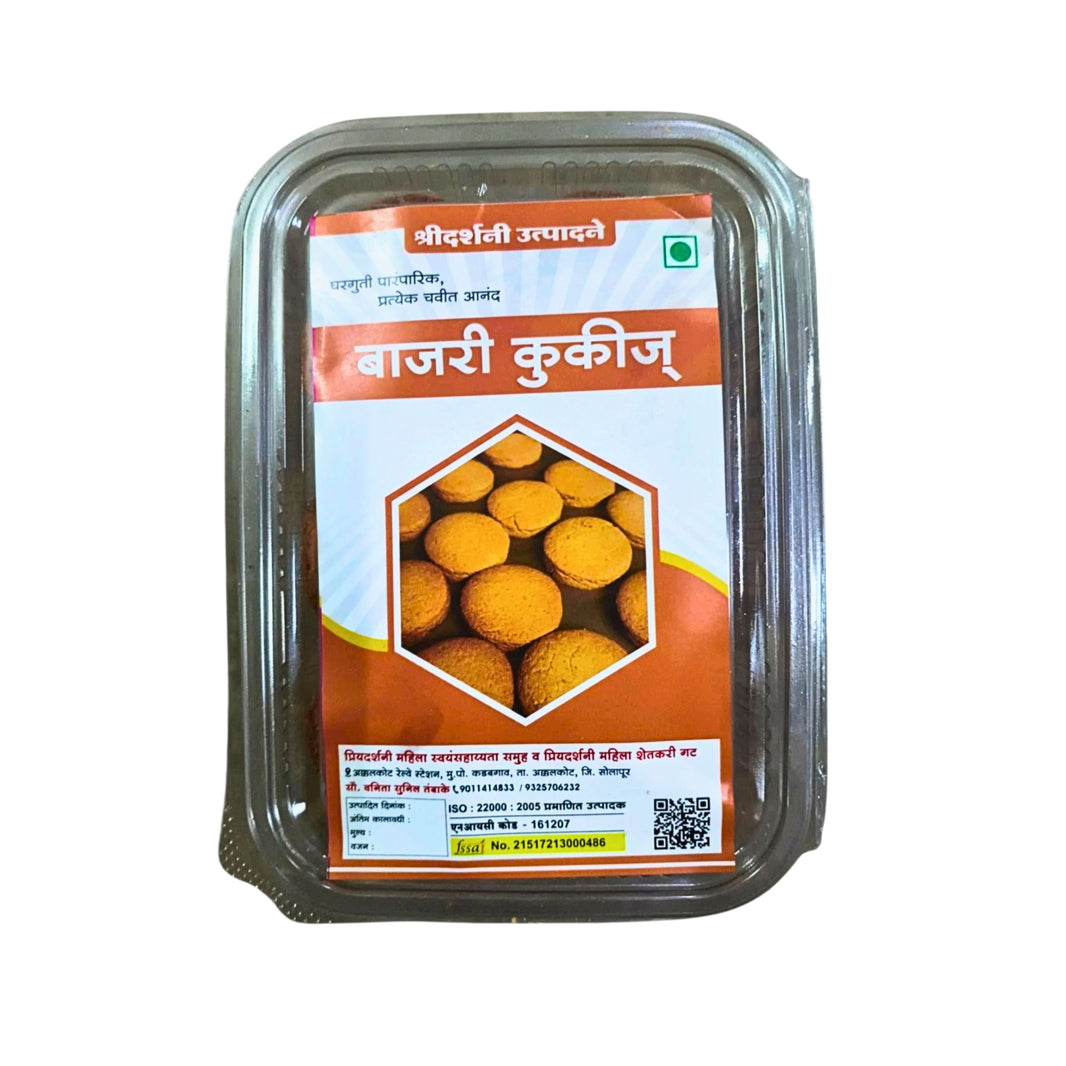 SHREEDARSHANI FOODS Bajra Biscuit High Fibre Pearl Millet Biscuits Mild Sweet Crunch Suitable For Daily Snacking Traditional Millet Snack 250gm