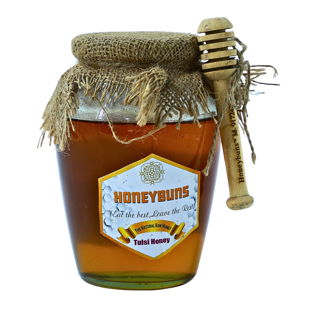 HONEYBUNS Tulsi Honey Natural Raw Herbal Honey No Artificial Essence 1 kg