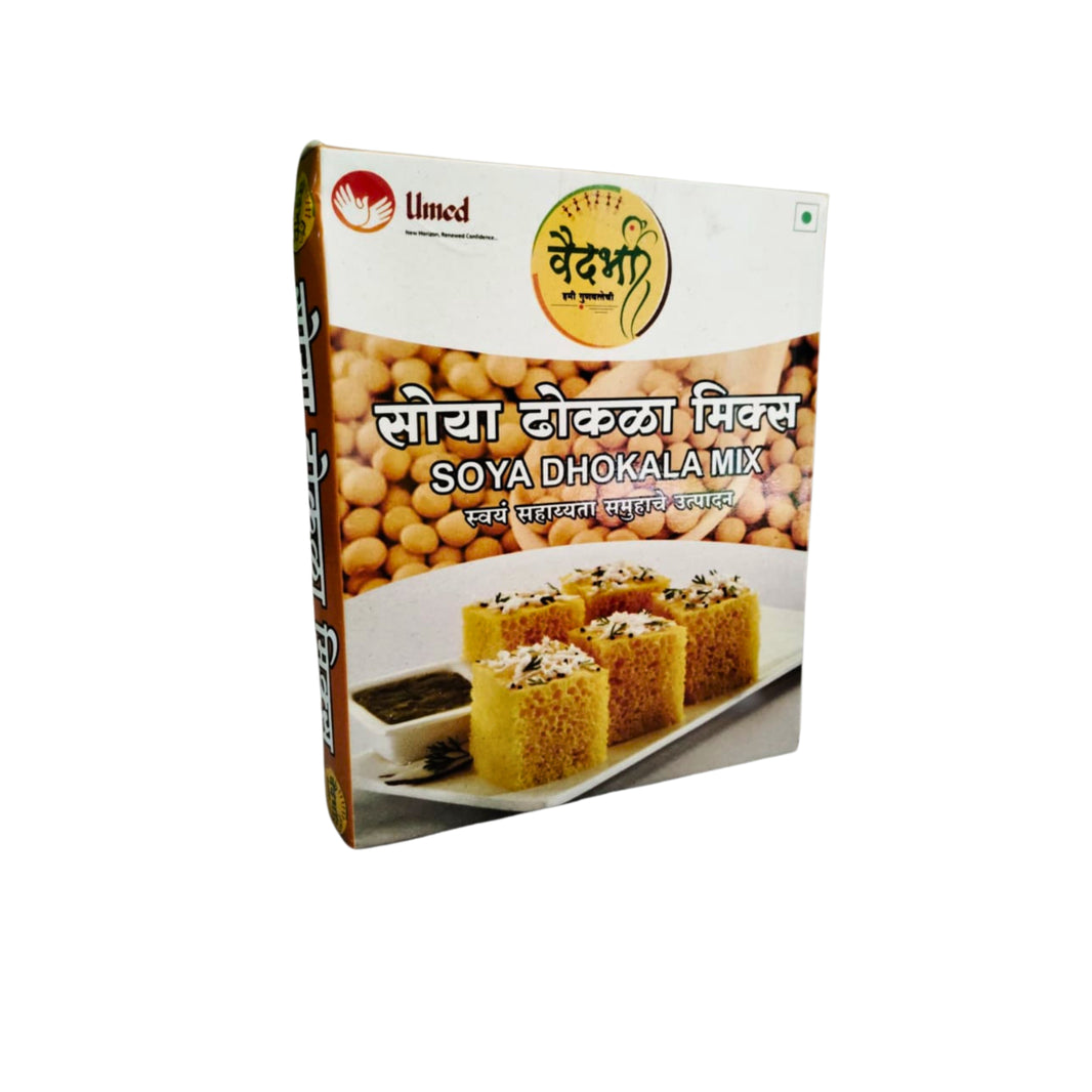 VAIDHARBHI Soya Dhokala Premix, Made By Gadage Baba SHG, Natural Ingredients, No Artificial Flavour, Pack of 200 gm