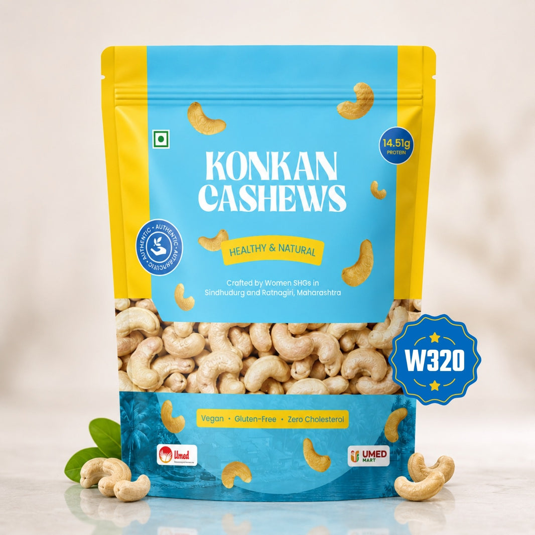 UMEDMART Konkan Whole W320 Cashew Nuts, 500 g | No Added Preservatives
