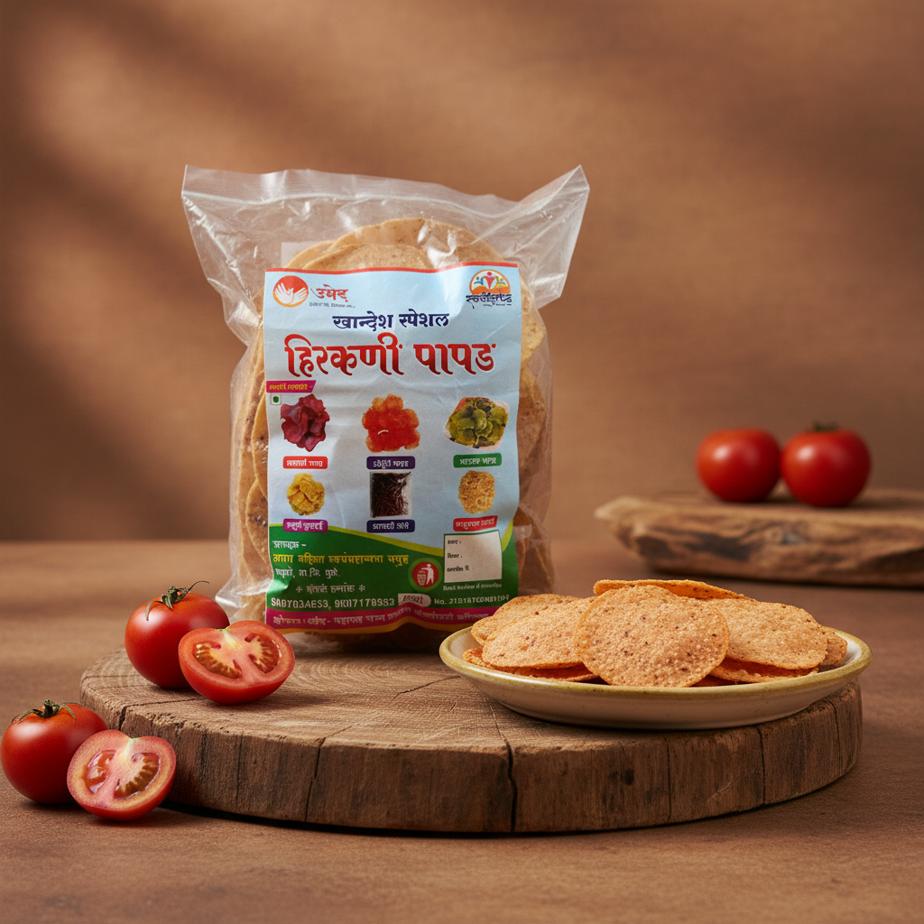 HIRAKANI Tomato Papad Pack Of 500gm Traditional Tomato Papad Ready To Fry Crispy Homemade Authentic Taste Premium Quality