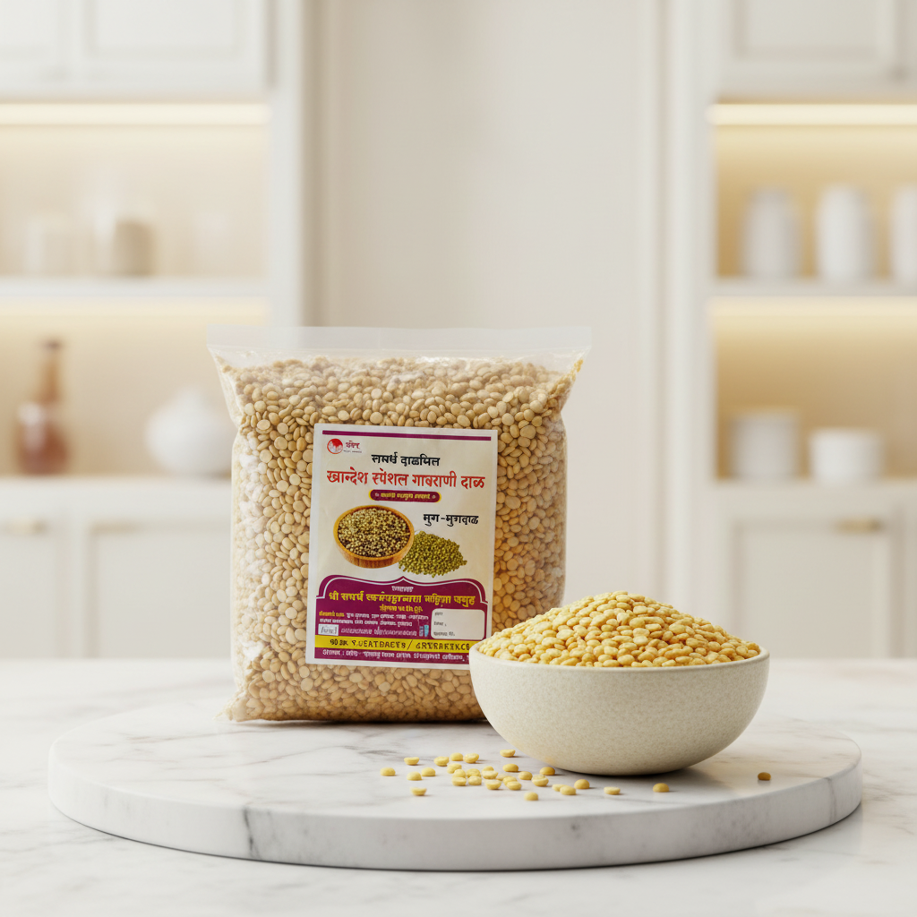 SHREE SAMARTH Mugdal Pack Of 1000gm Premium Moong Dal Natural Protein Rich Daily Cooking Clean Processed Quality