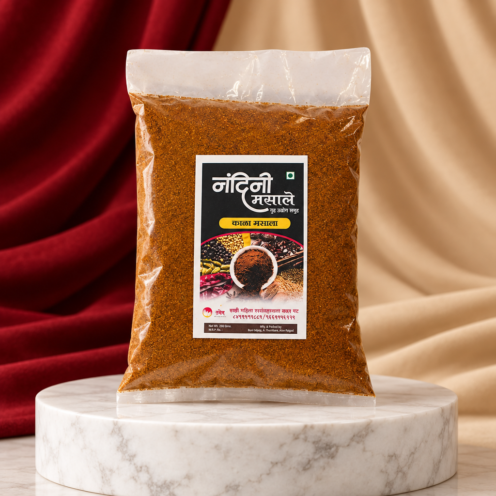 NANDINI MASALE, Kala Masala, Sakhi SHG, Natural Ingredients, No Artificial Essence, Pack of 200 gm