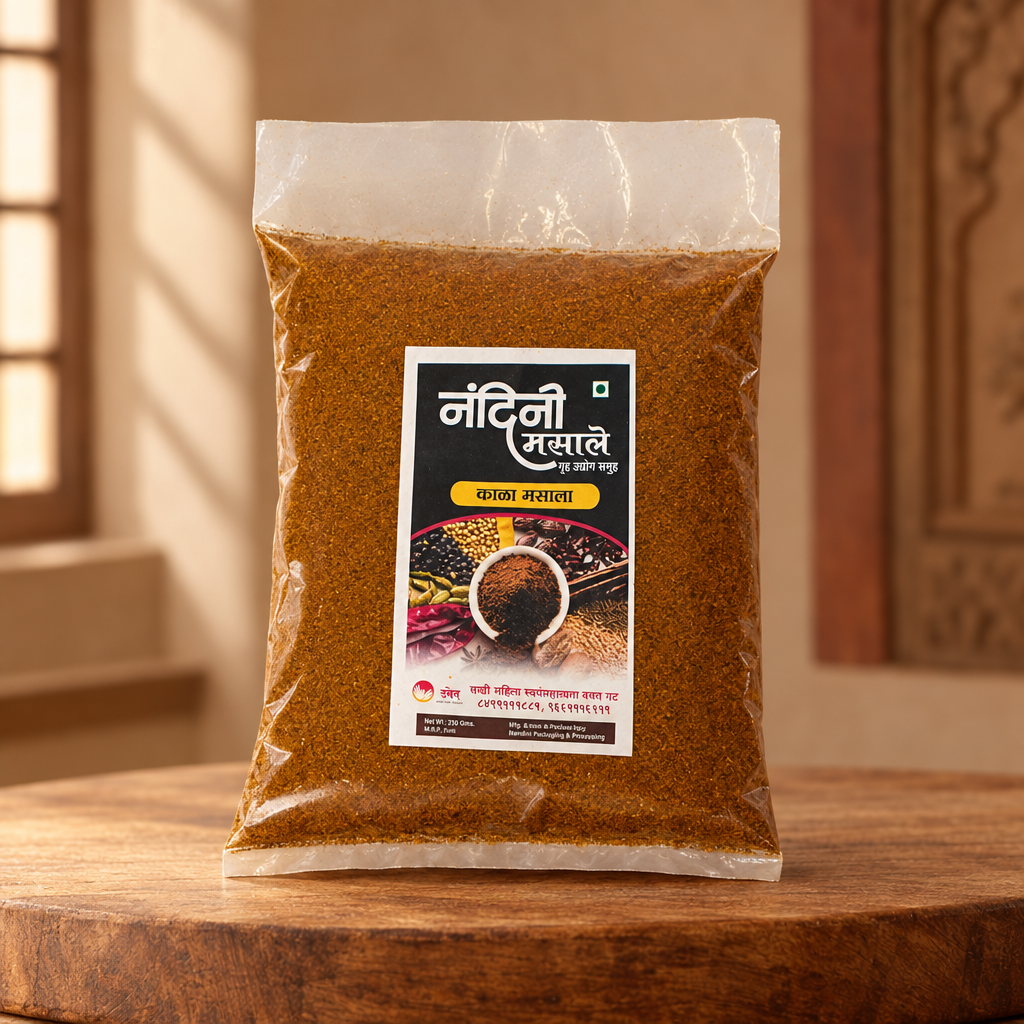 NANDINI MASALE, Kala Masala, Sakhi SHG, Natural Ingredients, No Artificial Essence, Pack of 200 gm