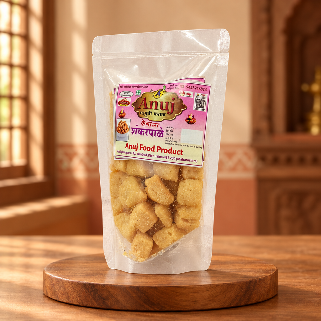 ANUJ FOODS Handmade Vanilla Shankarpali, 100 g | No Artificial Colours or Added Flavours