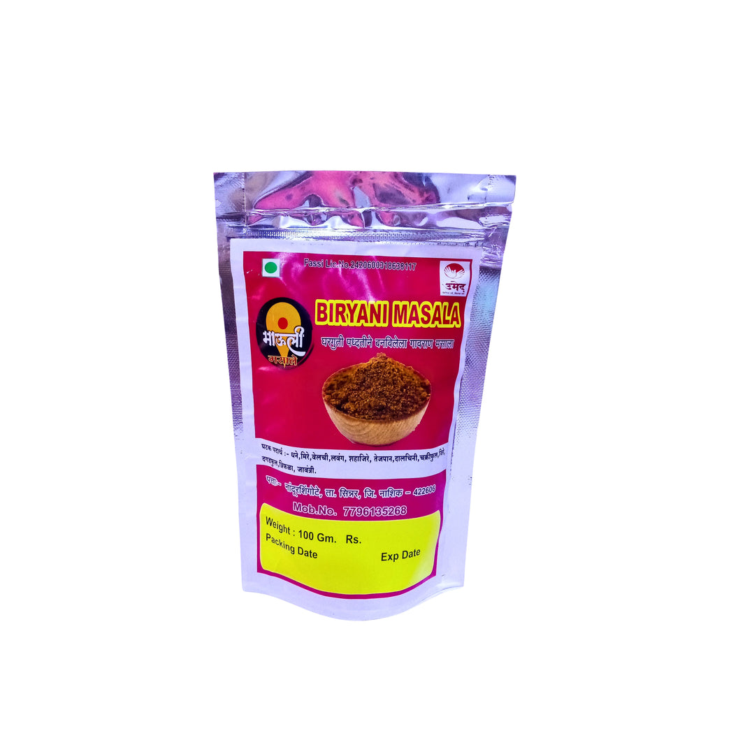 MAULI, Biryani Masala, Renukamata SHG, No Added Colours & No Preservatives, Pack Of 100 gm