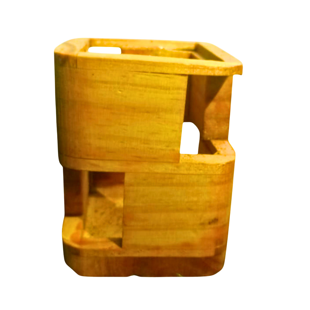 CHOUNDESWARI MAHILA SHG, KUNDAL ShowPiece Table Pen Box Wooden Craft Wooden Utility Pack of 1 Piece