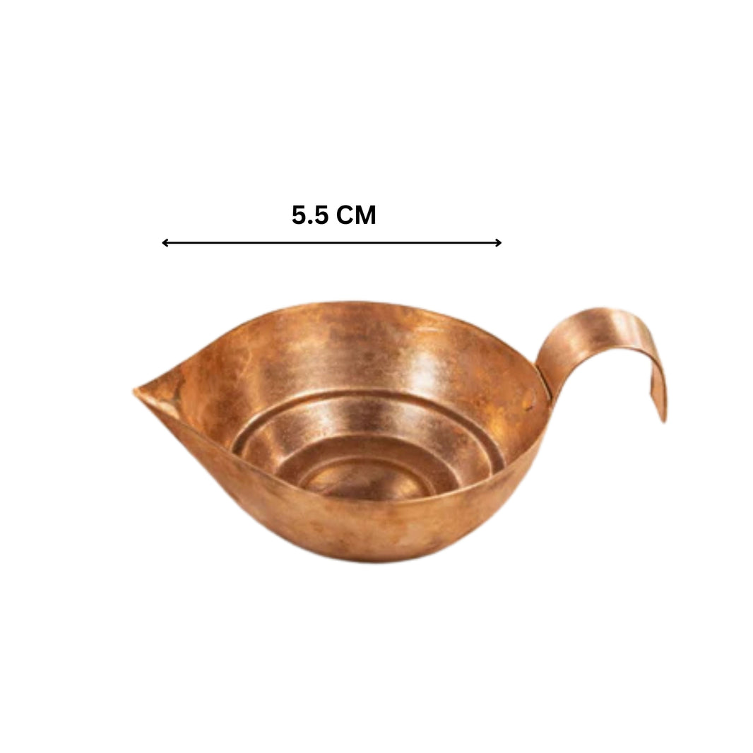 GRAMIN ARTIST Handmade Copper Lamp Without Base Tejas Size No 2.1 Pack Of 1 Piece Traditional Hanging Diya Pooja Decor