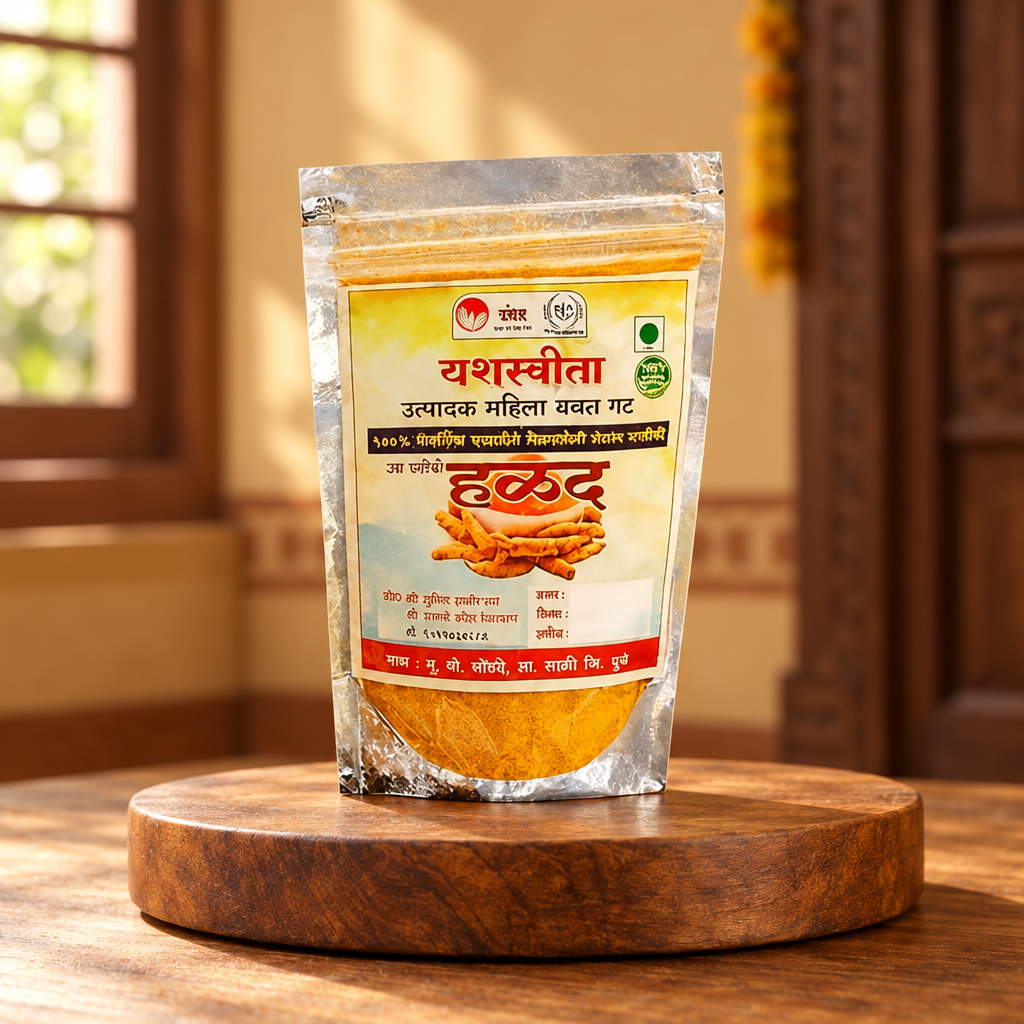 YASHASWITA Halad Pack Of 500gm Natural Curcumin Rich Spice Pure Golden Colour Fresh Aroma Daily Cooking Chemical Free