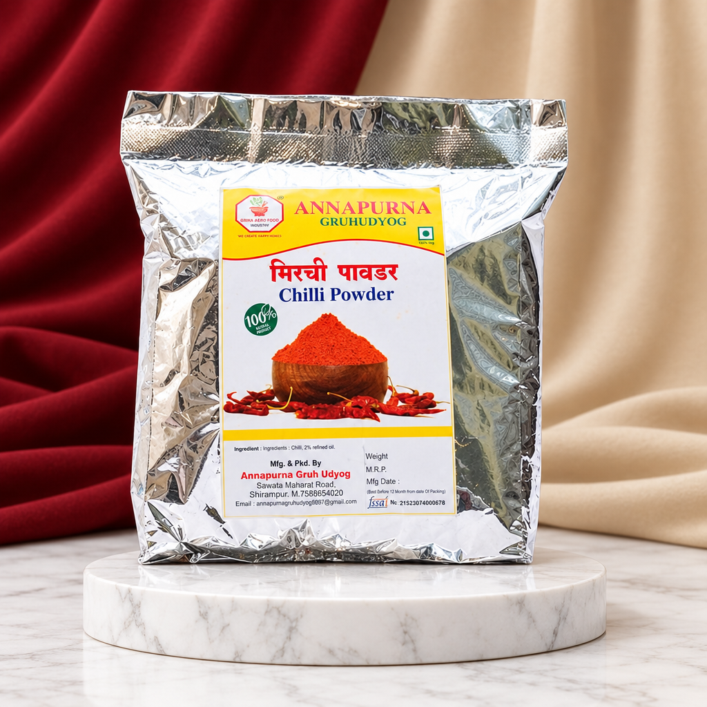 ANNAPURNA, Red Chili Powder, Jagdamba SHG,Natural Ingredients, No Artificial Colour, Pack of 500 gm