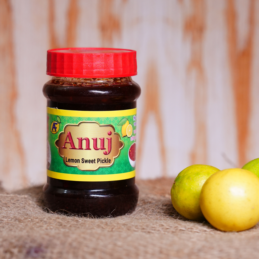 ANUJ FOODS Sweet Lemon Pickle – Handcrafted, No Artificial Flavors, Natural Ingredients, Pack of 200 gms