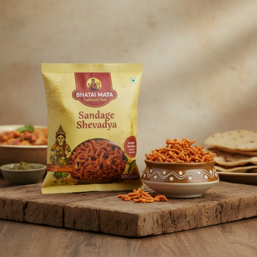 BHATAI MATA Sandage Shevadya Pack Of 100gm Traditional Dried Vegetable Homemade Maharashtrian Recipe Premium Quality