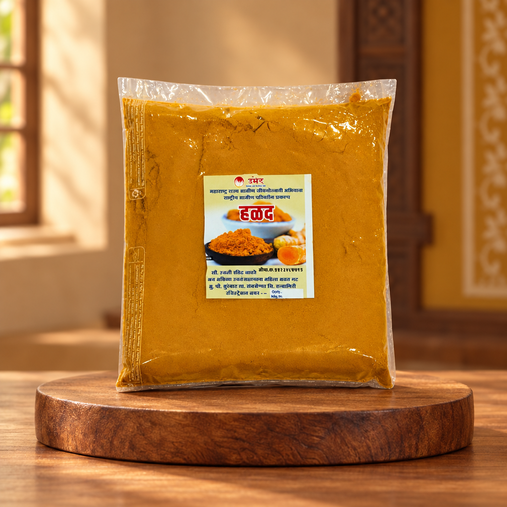 BHAIRI BHAVANI Turmeric Powder Haldi Traditional Spice Finely Ground for Daily Cooking Prepared by Women SHG Supporting Rural Livelihood and Local Food Heritage Pack of 500 gm