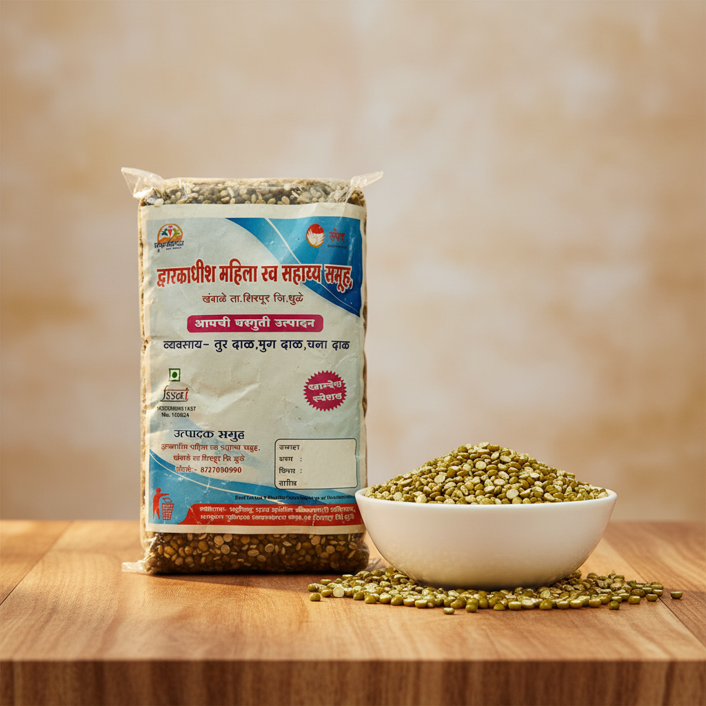 DWARKADISH Mugdal Pack Of 1000gm Premium Moong Dal Natural Protein Rich Daily Cooking Clean Processed Quality