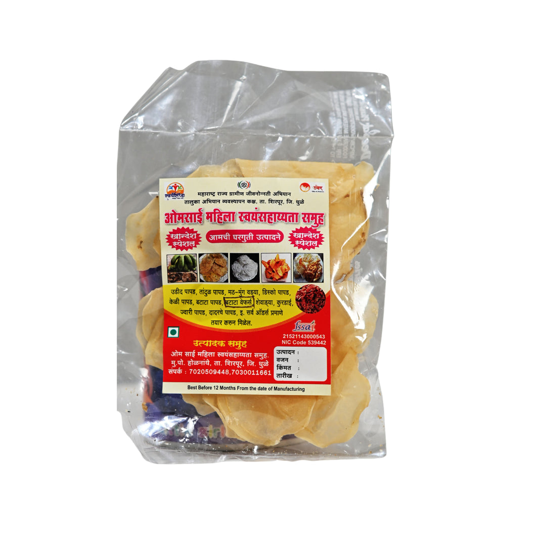 OM SAI Batata Papad Pack Of 250gm Traditional Potato Papad Ready To Fry Crispy Homemade Authentic Taste Premium Quality