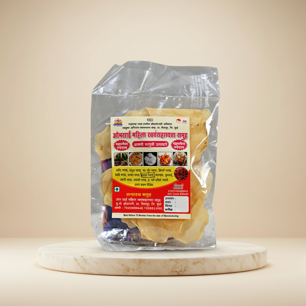 OM SAI Batata Papad Pack Of 250gm Traditional Potato Papad Ready To Fry Crispy Homemade Authentic Taste Premium Quality