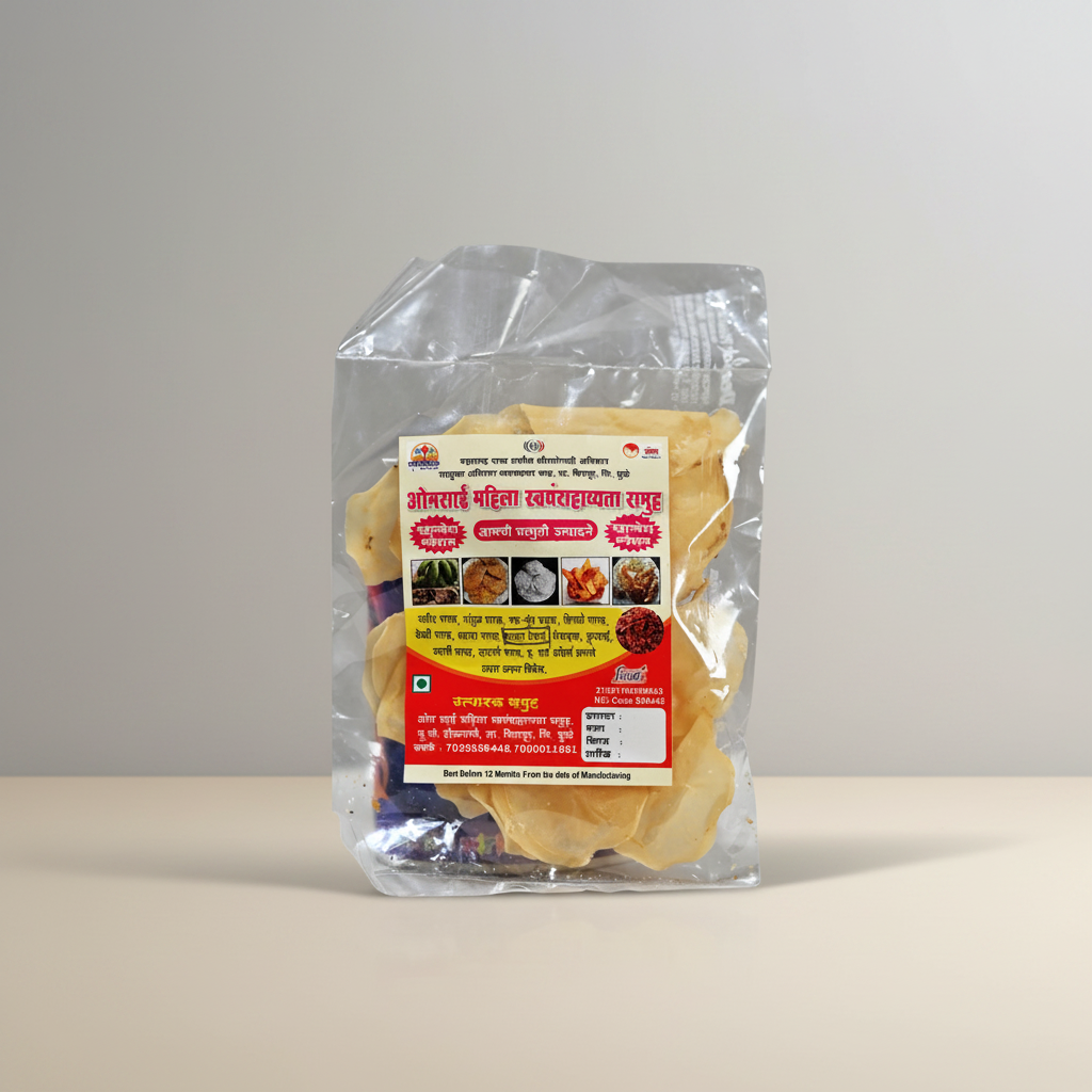 OM SAI Batata Papad Pack Of 250gm Traditional Potato Papad Ready To Fry Crispy Homemade Authentic Taste Premium Quality