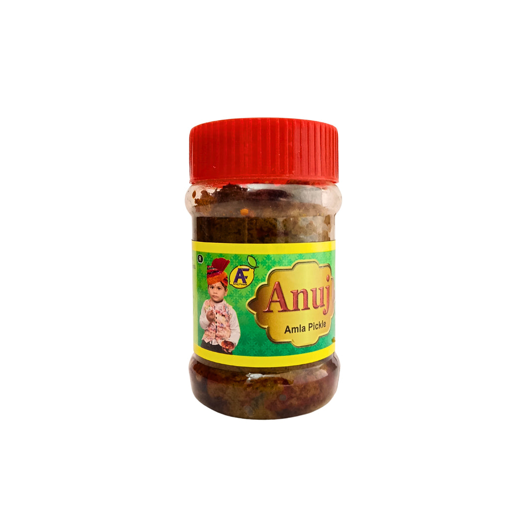 ANUJ FOODS Amla Pickle, Aonla Pickle, Made By Natural Ingredients, No Artificial Flavours, Pack of 200 gms