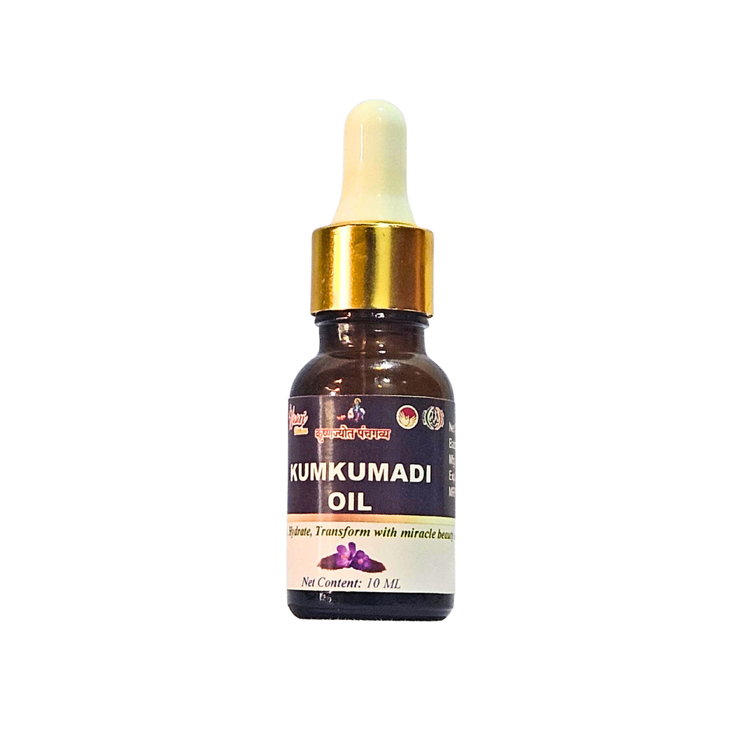 KRUSHNAJYOT Kumkumadi Oil, Made By Natural Ingredients, No Artificial Chemical, Paraben Free, Sulphate Free, Pack of 10 Ml