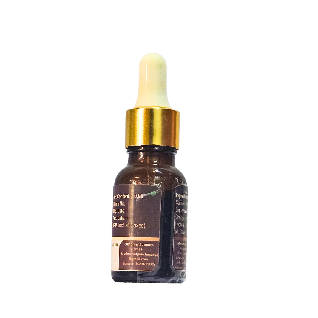 KRUSHNAJYOT Kumkumadi Oil, Made By Natural Ingredients, No Artificial Chemical, Paraben Free, Sulphate Free, Pack of 10 Ml
