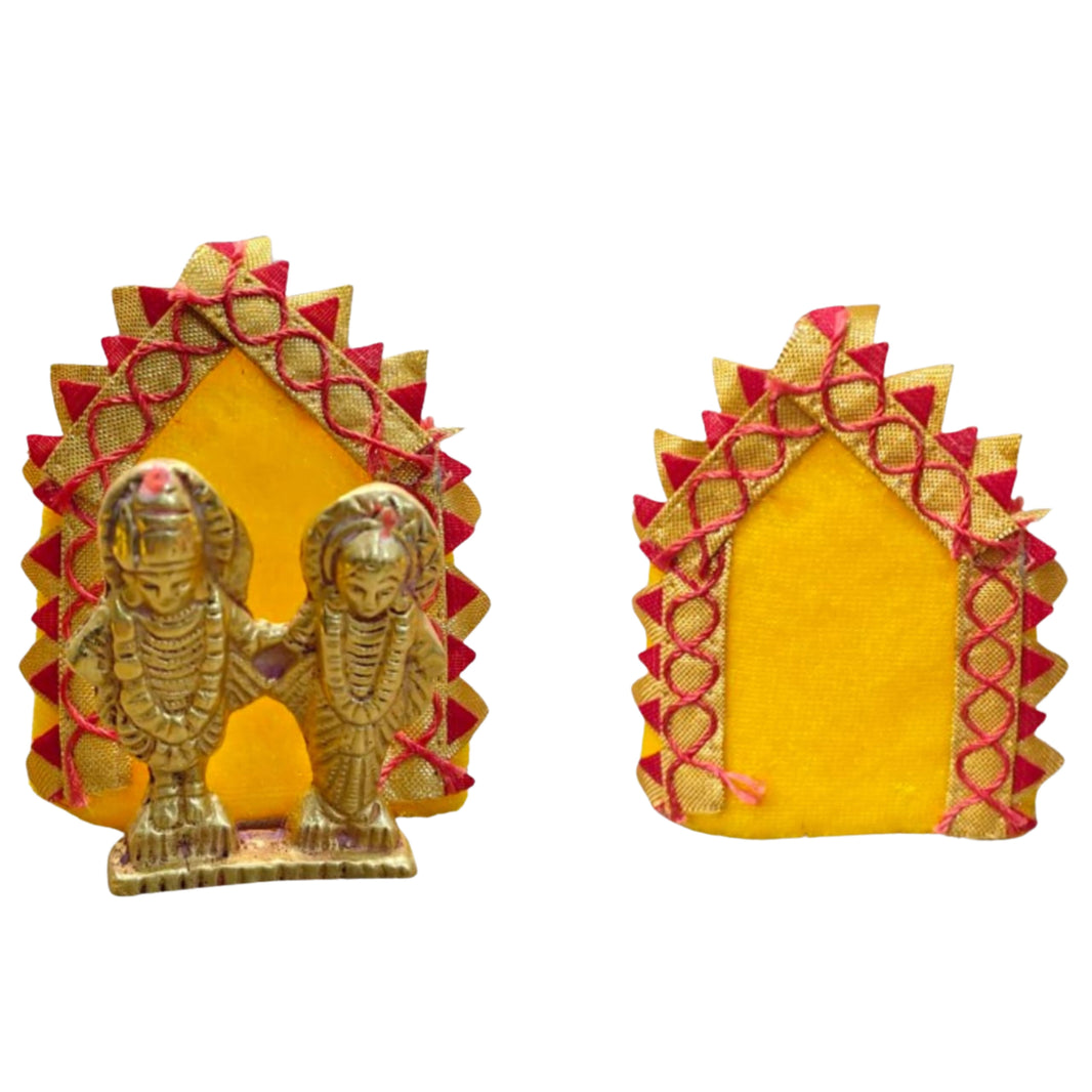 MORAYA Velvet Back Cushion for God Idols, Small, Decorative Pillow, Yellow Colour, Rukhamini SHG, Pack Of 1