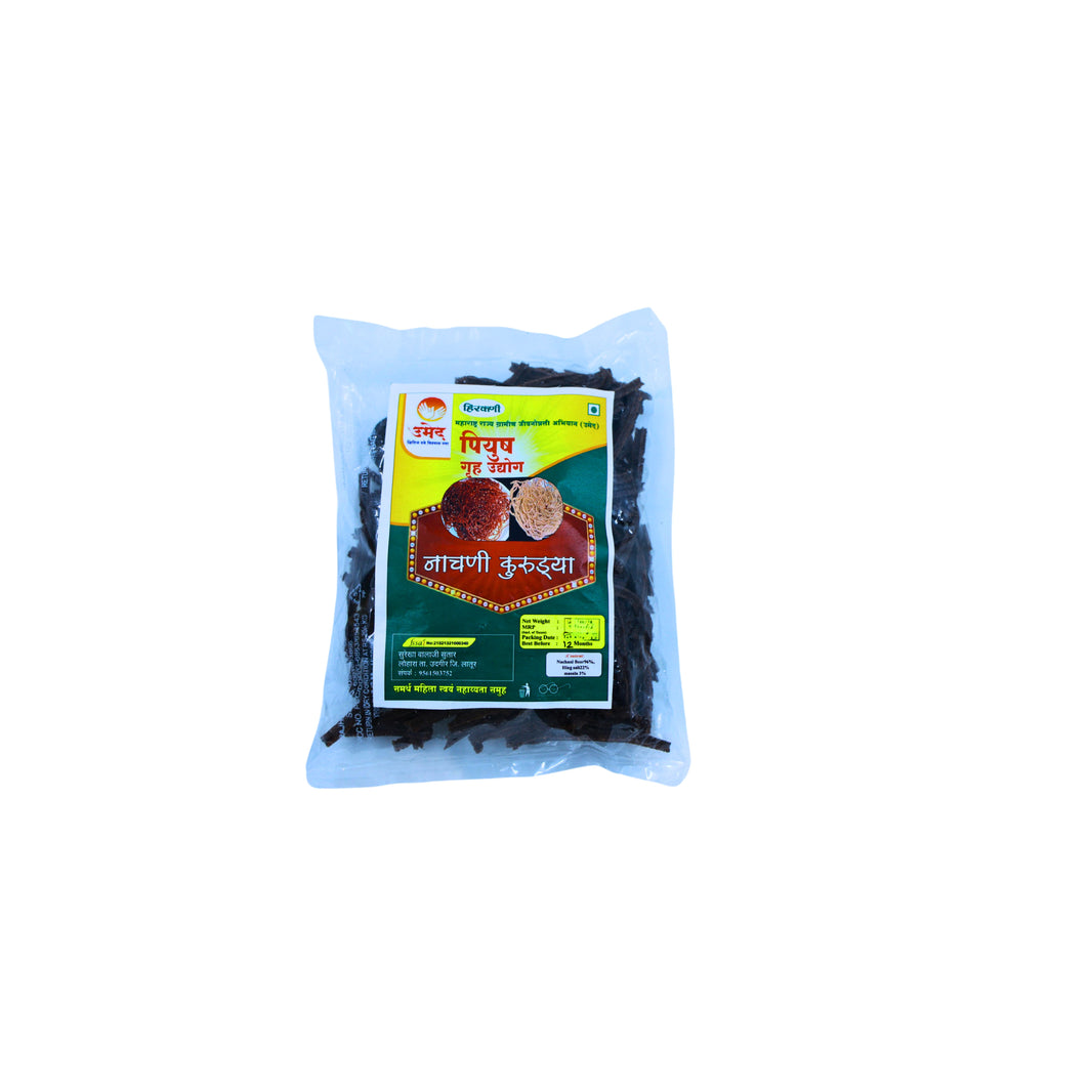 PIYUSH GRUH UDYOG, Nachani Kurdai, Handmade, Samarth SHG, High-Quality Ingredients, Crispy, Flavor, Pack of 250 gms