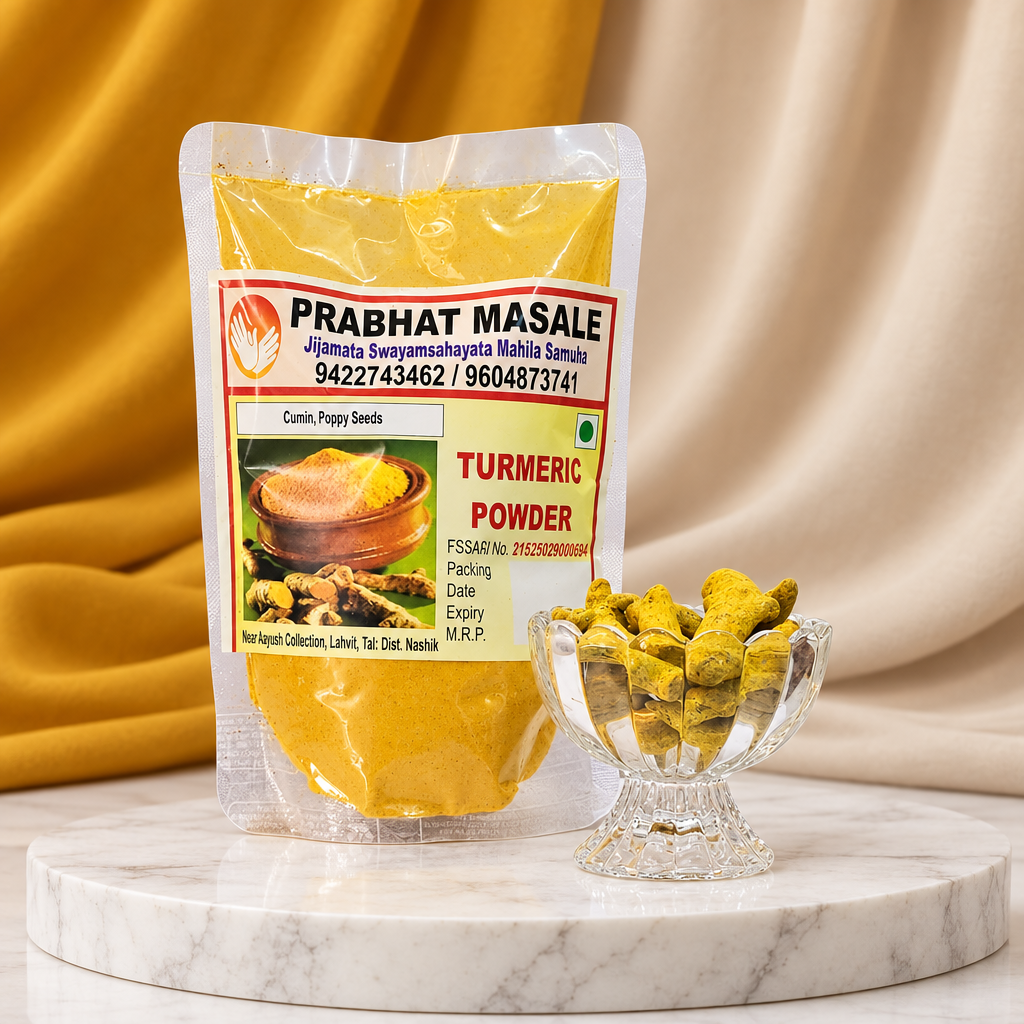 PRABHAT, Turmeric Powder, Jijamata SHG, No Added Colours & No Preservatives, Pack Of 1000 gm