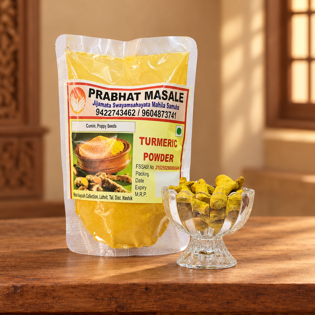 PRABHAT, Turmeric Powder, Jijamata SHG, No Added Colours & No Preservatives, Pack Of 500 gm