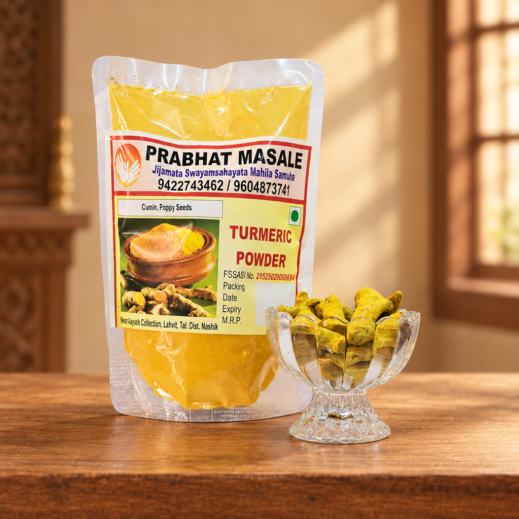 PRABHAT, Turmeric Powder, Jijamata SHG, No Added Colours & No Preservatives, Pack Of 1000 gm