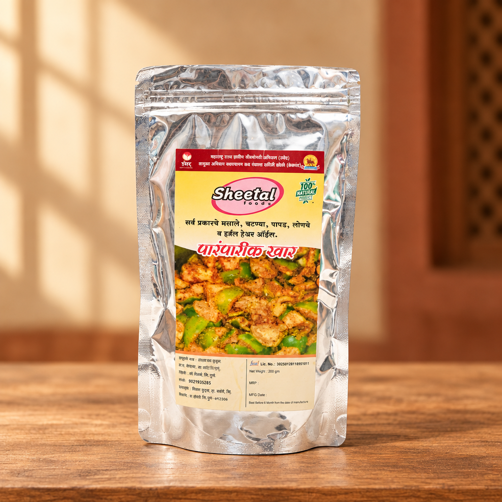 SHEETAL FOODS, Traditional Pickle Khar, Adarsha SHG, Pack of 250 Gm