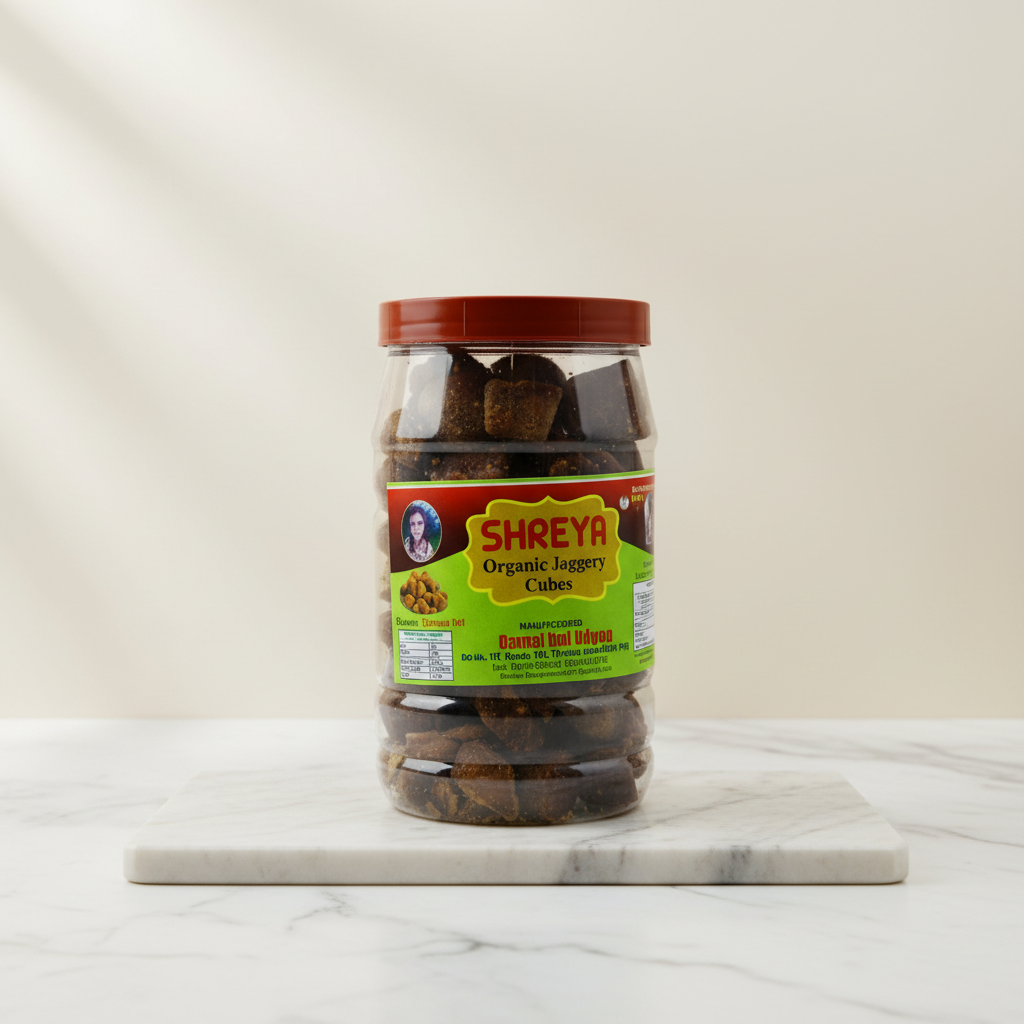 SHREYA Pure Deshi Gul (Jaggery) Cubes, Sai Guru SHG, Natural, Chemical Free, 500 gm