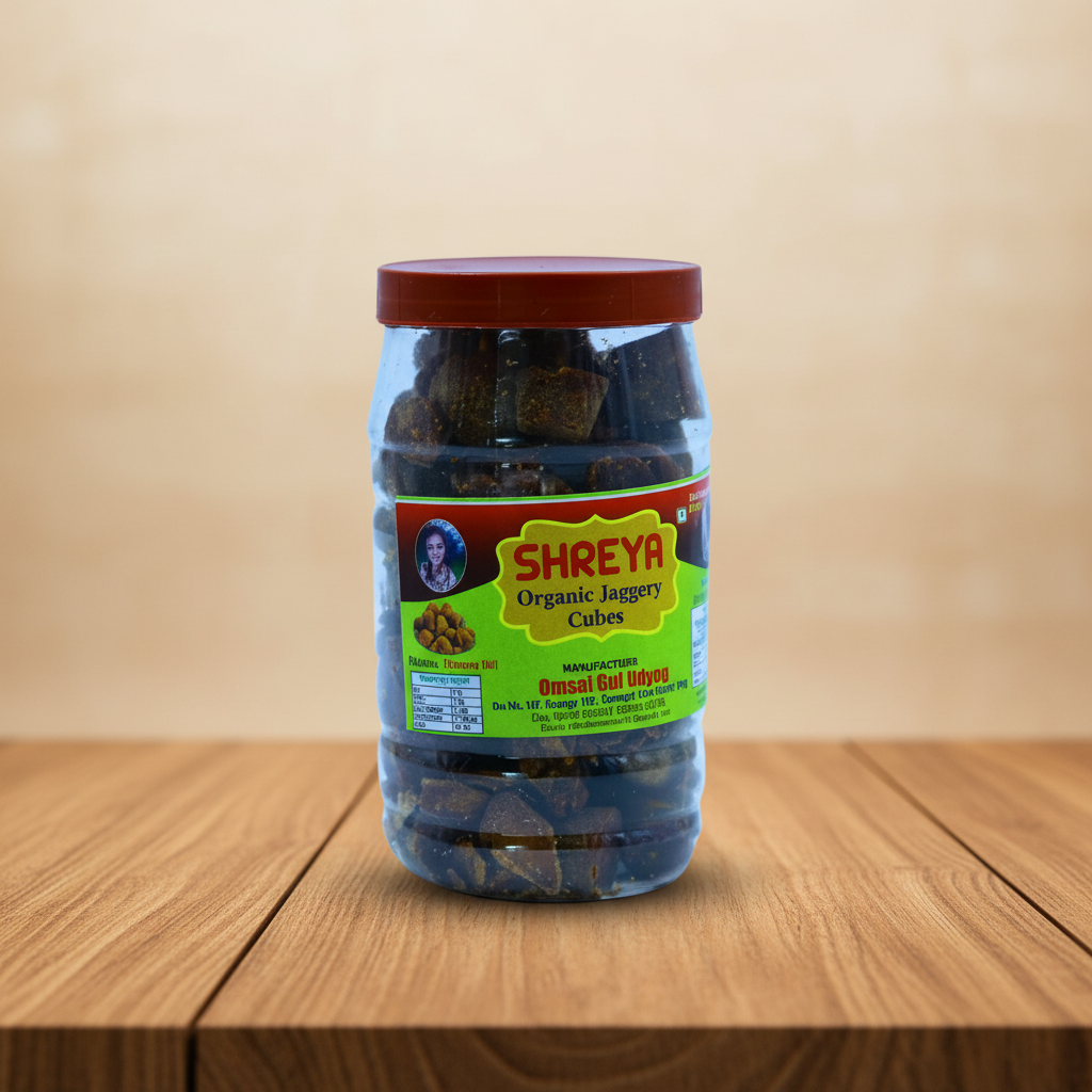 SHREYA Pure Deshi Gul (Jaggery) Cubes, Sai Guru SHG, Natural, Chemical Free, 500 gm
