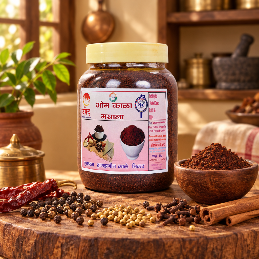 OM MASALA Kala Masala Traditional Maharashtrian Spice Blend Pack of 1000 gm Natural Aromatic Authentic Cooking Masala