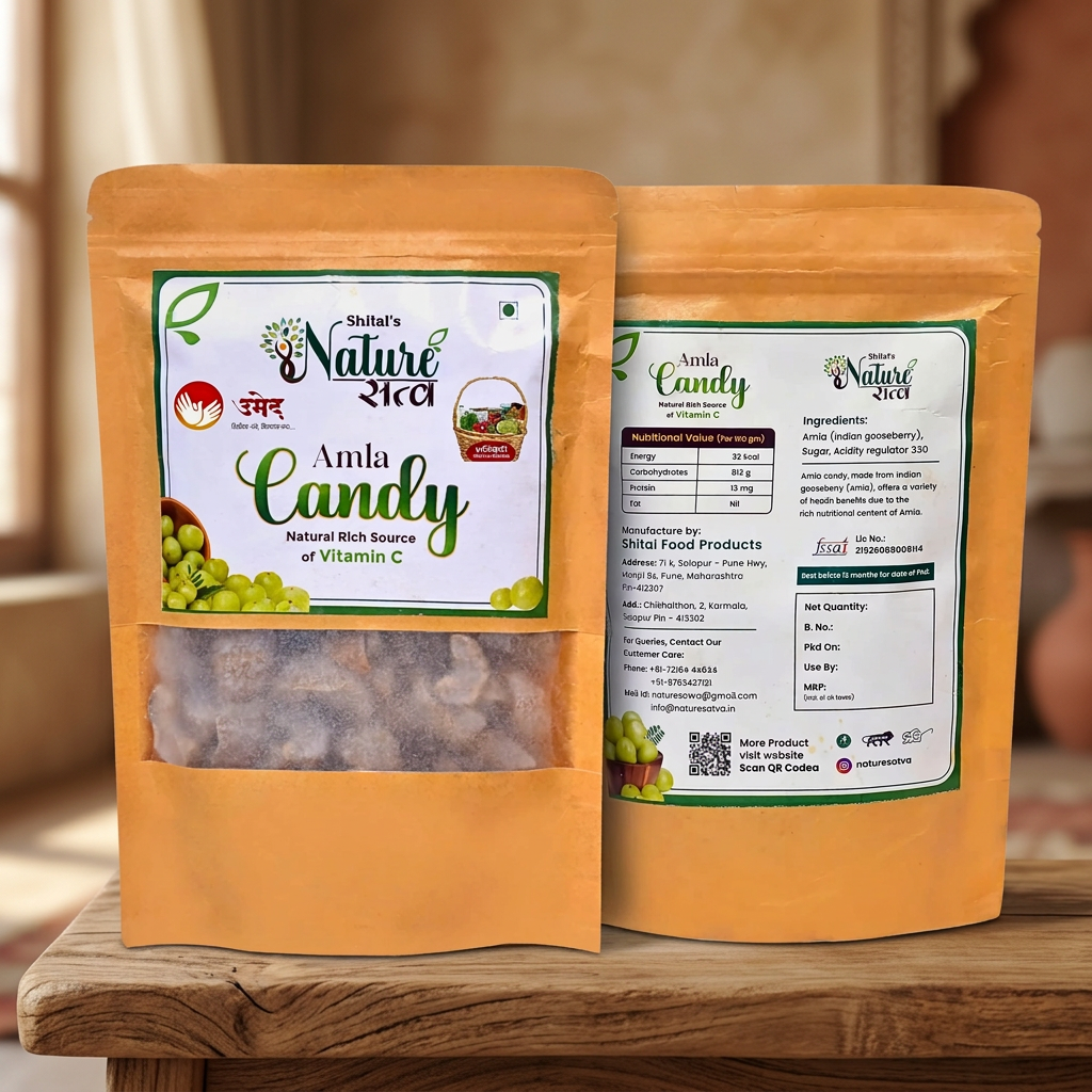 NATURE SATVA Handmade Amla Candy Pack of 250 gm Sweet Chemical Free Pure Natural No Artificial Colour No Added Flavour Healthy Snack
