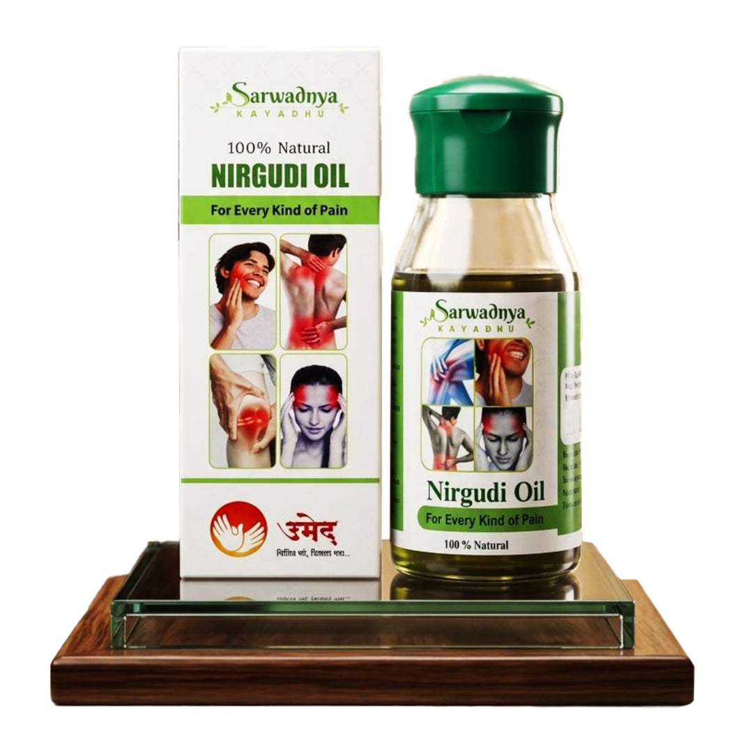 SARVADNYA Nirgudi Oil Ayurvedic Massage Oil Natural Ingredients No Artificial Content Traditional Herbal External Use Pain Relief Pack of 50 ml