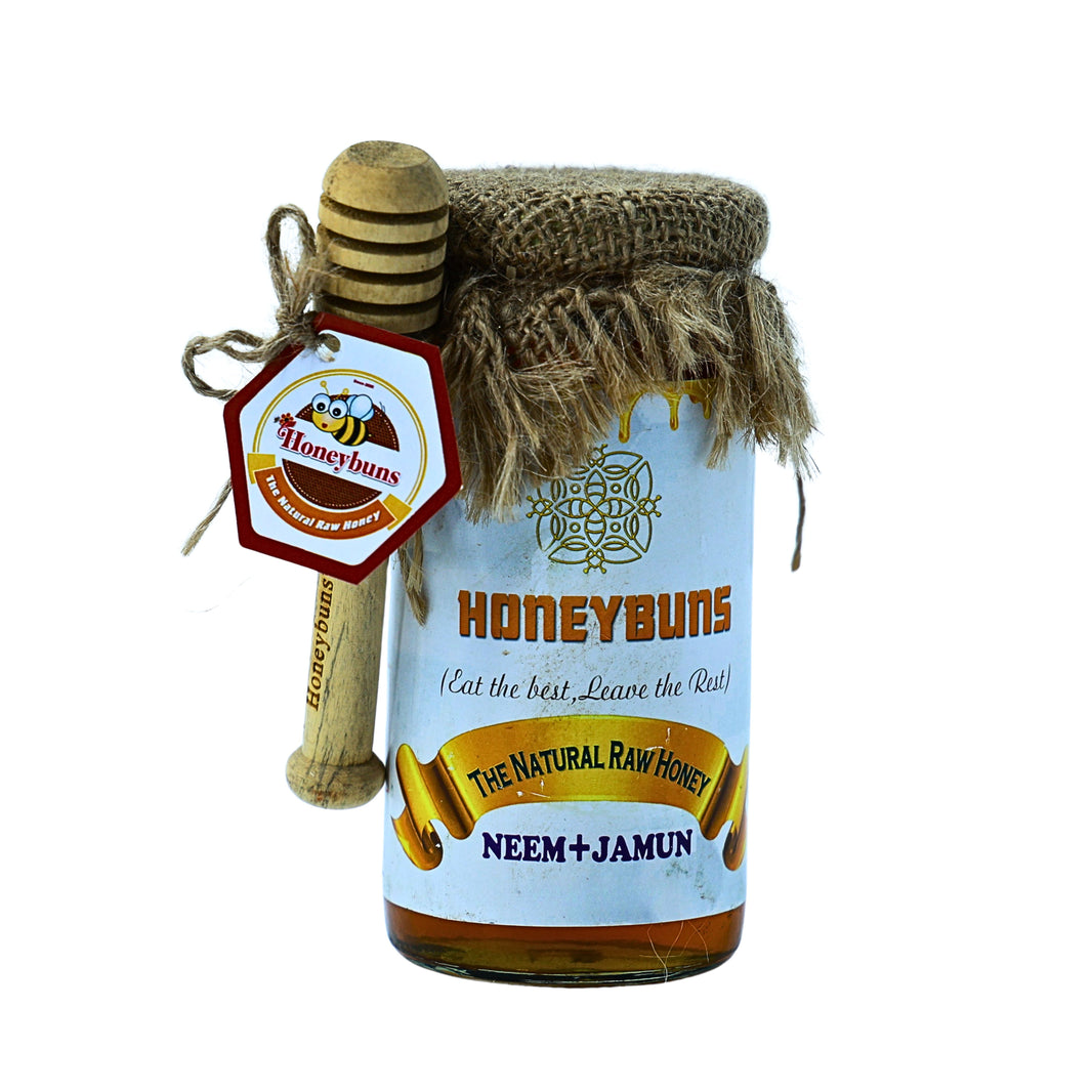 HONEYBUNS Neem Jamun Honey Natural Raw Herbal Honey No Artificial Essence 500 gm
