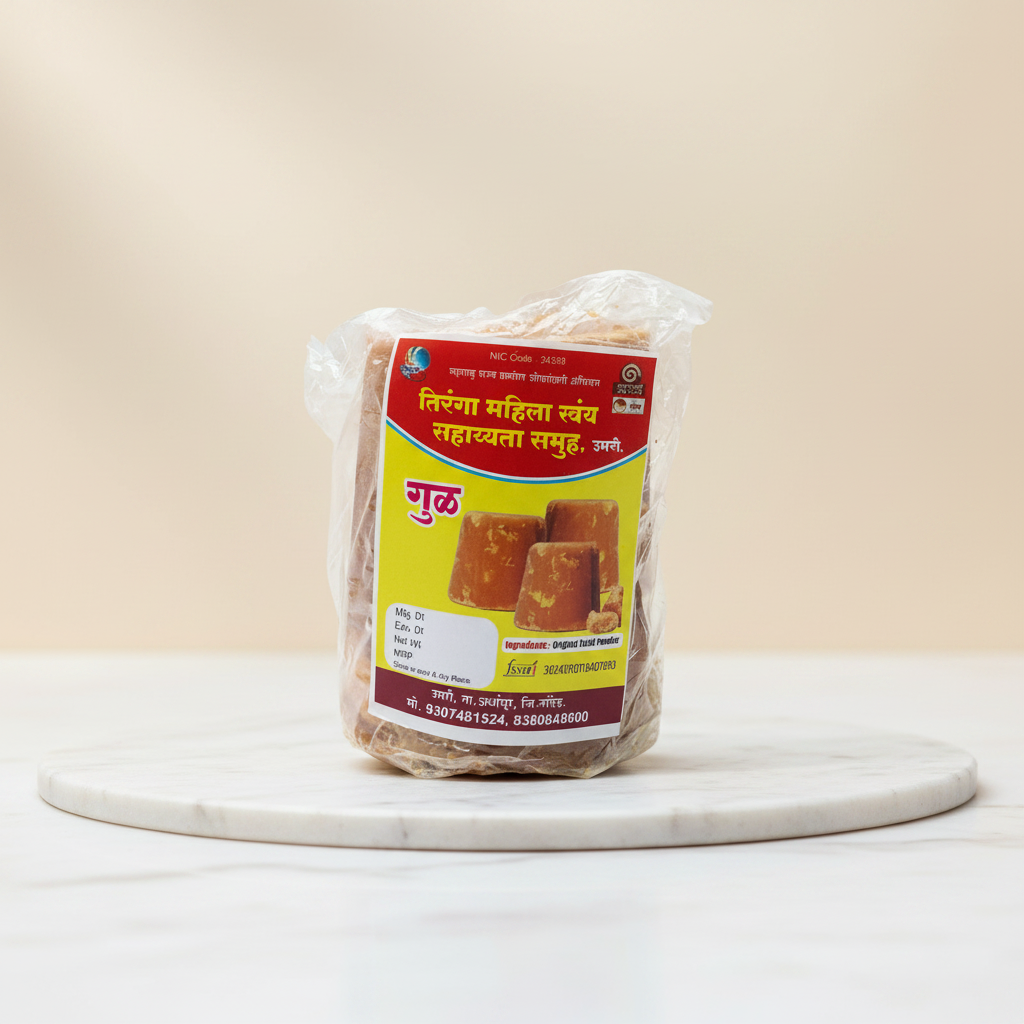 TIRANGA, Pure Deshi Gul Jaggery, Natural, Chemical Free, Pack of 1000 gm