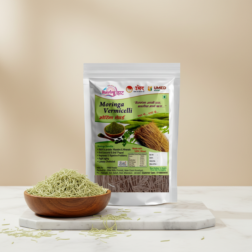 VAINGANGA Moringa Shevai, No Maida Made By Natural Ingredients, Pack of 250 gm