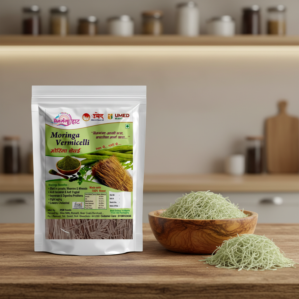 VAINGANGA Moringa Shevai, No Maida Made By Natural Ingredients, Pack of 250 gm