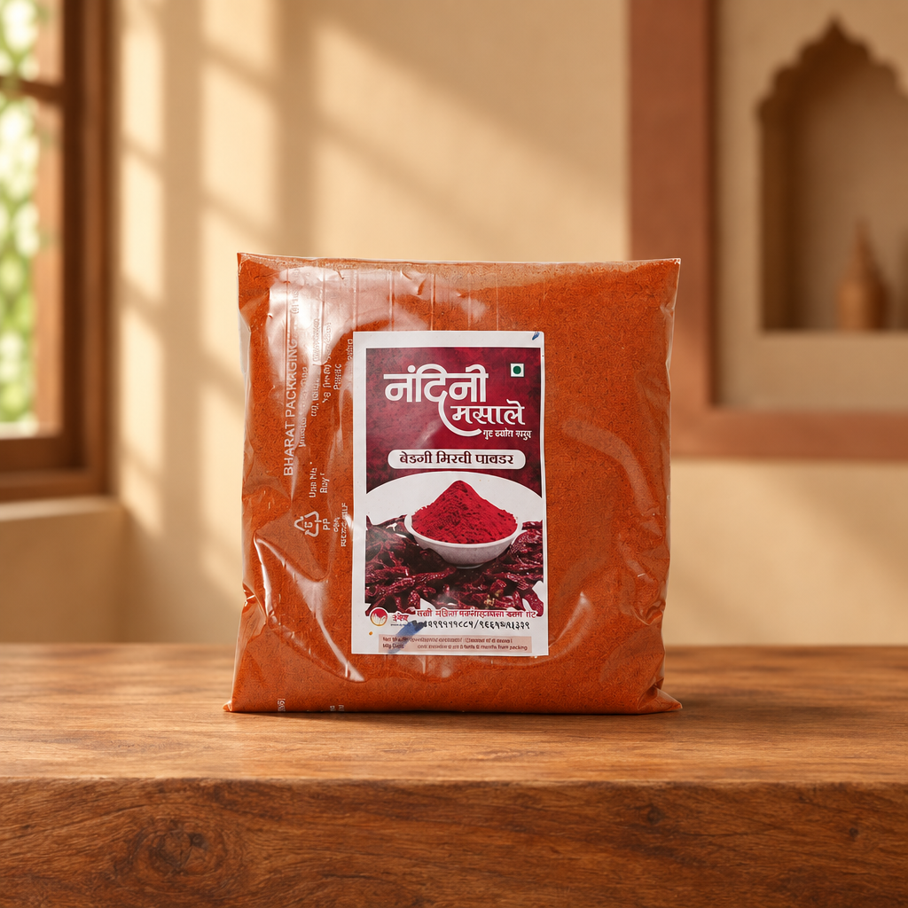 NANDINI MASALE, Bedagi Mirch Powder, Sakhi SHG, Natural Ingredients, No Artificial Essence, Pack of 200 gm