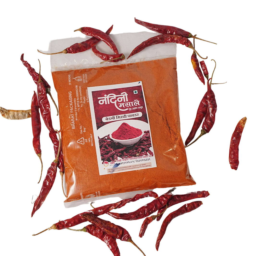 NANDINI MASALE, Bedagi Mirch Powder, Sakhi SHG, Natural Ingredients, No Artificial Essence, Pack of 200 gm