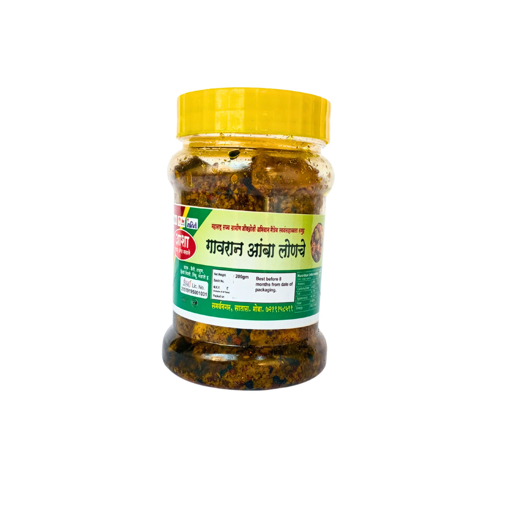 ASHA FOODS Wild Mango Pickle, Gavran Amba Lonache, Maitrey SHG, Natural Ingredients, No Artificial Colour, Pack of 200 gm