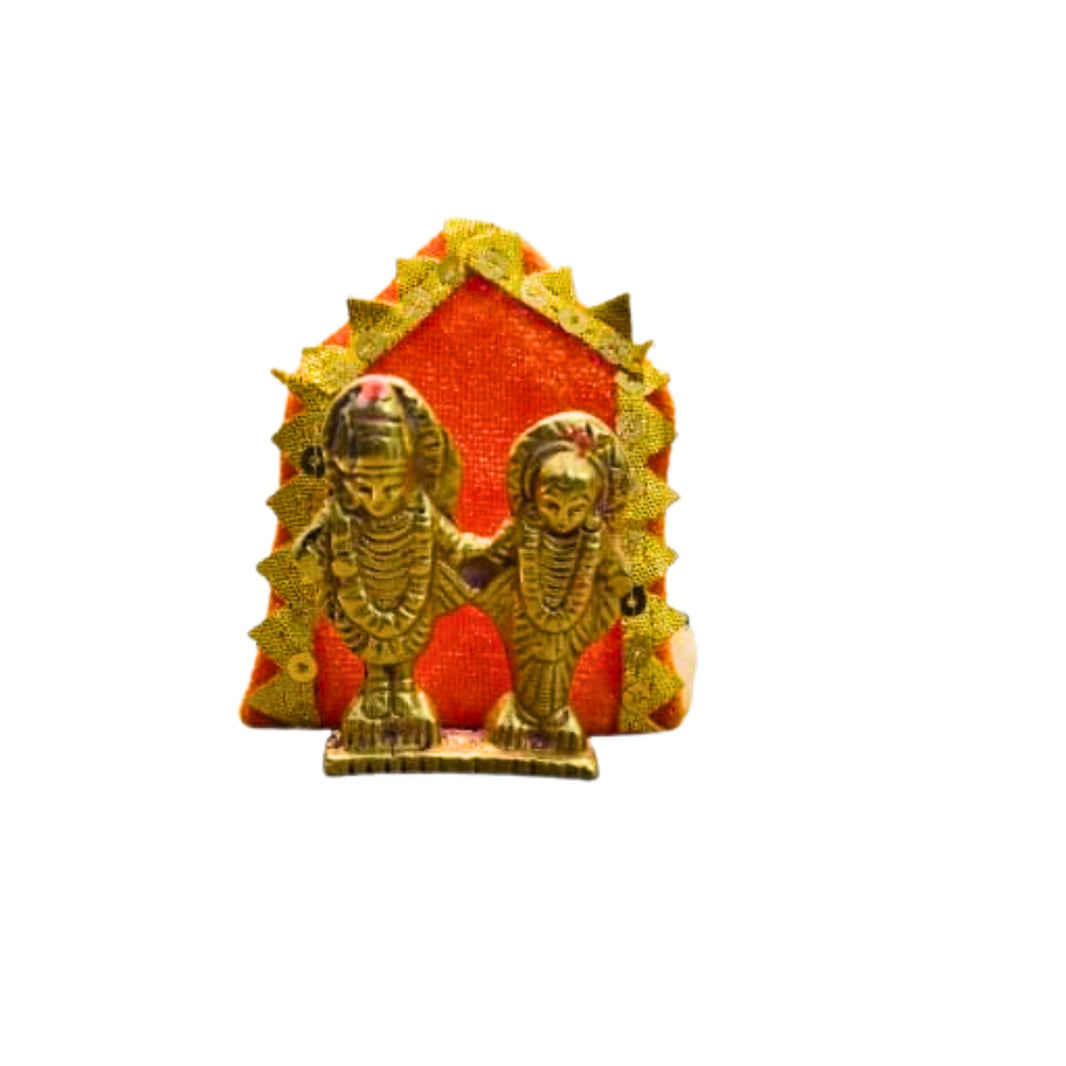 MORAYA Velvet Back Cushion for God Idols, Small, Decorative Pillow, Orange Colour, Rukhamini SHG, Pack Of 1