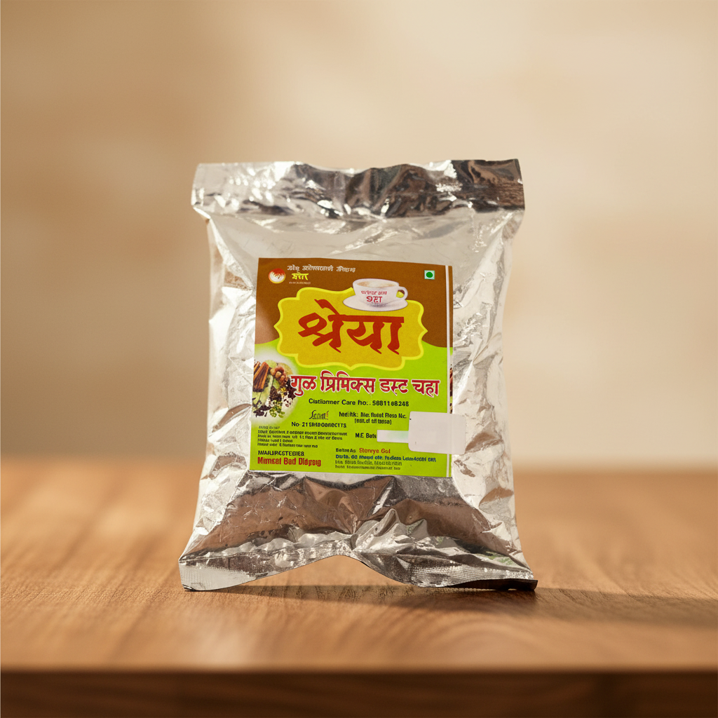 SHREYA Pure Gul (Jaggery) Premix Dust Tea, Sai Guru SHG, Natural, Chemical Free, 200 gm
