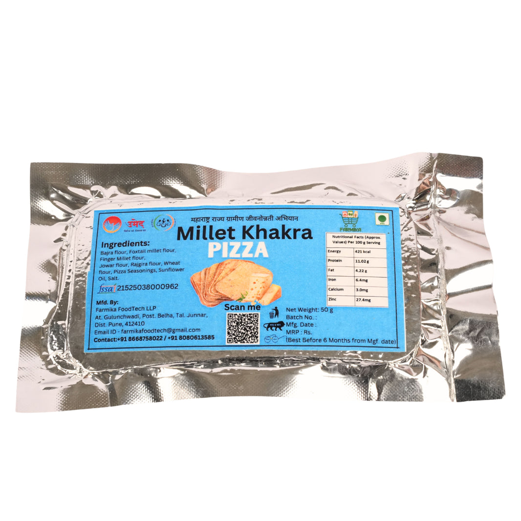 FARMIKA - Millets Pizza Khakhra | Natural, Pure, Traditional, Handmade | 50g