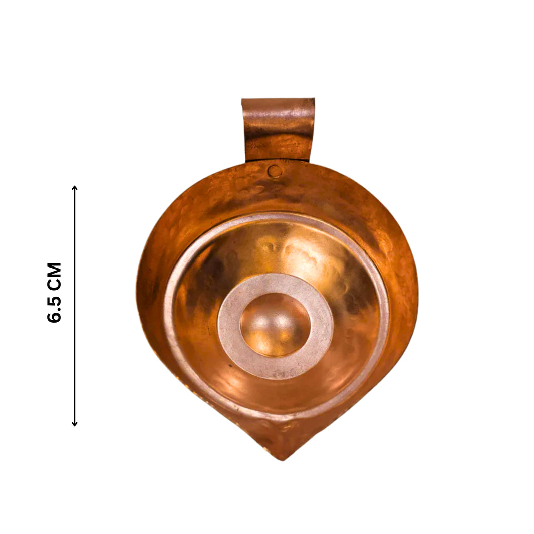GRAMIN ARTIST Handmade Copper Lamp Without Base Ojas Size No 4.1 Pack Of 1 Piece Traditional Hanging Diya Pooja Decor